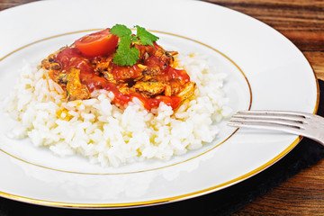 Rice with Canned Fish in Tomato Sauce
