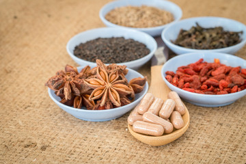 Ingredients for Chinese herbal medicine