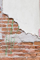 Damaged red brick wall texture