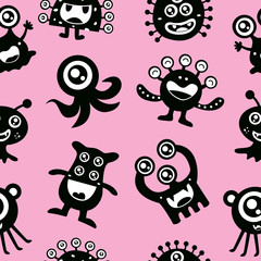 Cute Monster Seamless

