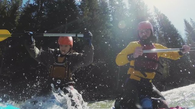 Adrenaline splash by two exited sportmen