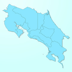 Costa Rica blue map on degraded background vector