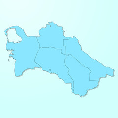 Turkmenistan blue map on degraded background vector