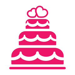 wedding cake love couple pink red icon