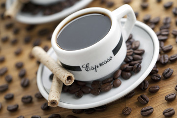coffee drink and grains with cookie sticks