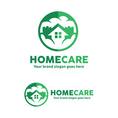 Home Care Logo, Home support Logo, Home and hands Sign