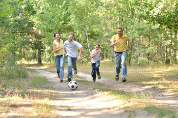 Happy family of four 