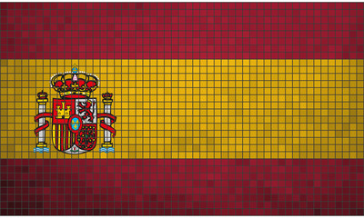 Mosaic flag of Spain - obrazy, fototapety, plakaty
