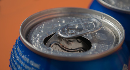 ice-cold refreshing drink in a can