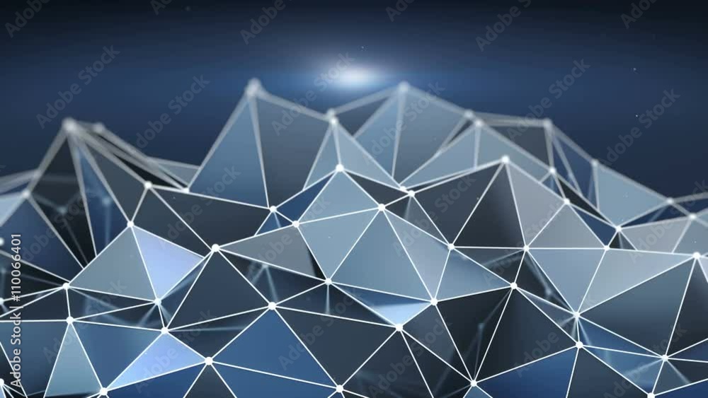 Poster futuristic low poly shape 3d render loop 4k uhd (3840x2160)