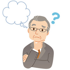 考える男性　年配　ビジネス