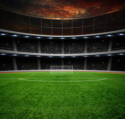 soccer stadium with lights