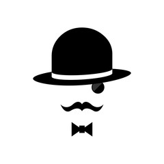 Icon hat and glasses Vector