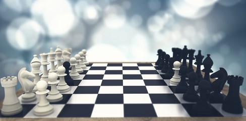 Composite image of black and white chess pawns defecting