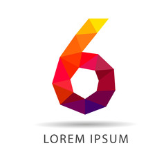 Number six as design logo design geometric icons