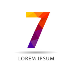 Number seven as design logo design geometric icons