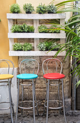 Traditional bar in an alley in Trastevere , Rome Italy