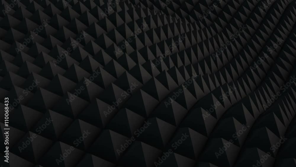Poster black surface waving 3d render. seamless loop animation 4k uhd (3840x2160)