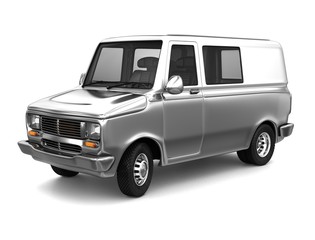 Industrial van on a white background. 3d illustrated.