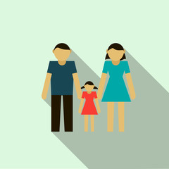 Family icon in flat style 