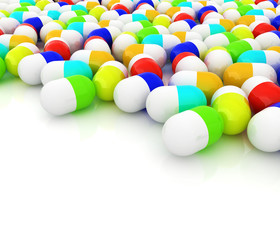 Tablets background with space for your text. 3D illustration