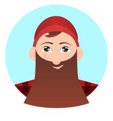 Vector flat illustration of  Lumberjack for logos, icons and your creativity