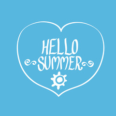 Fototapeta premium Hello Summer funny vector illustration. 