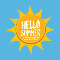 Hello Summer funny vector illustration. 