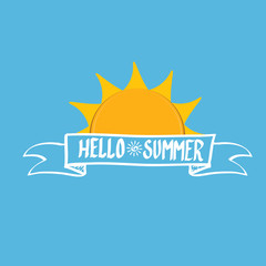 Hello Summer funny vector illustration. 