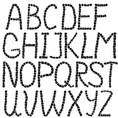 Mosaic english alphabet.