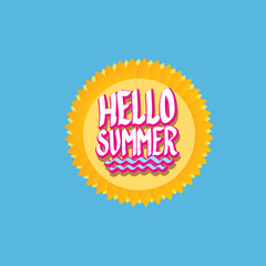 Hello Summer funny vector illustration. 