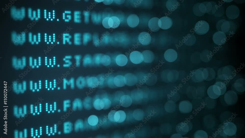 Poster list of websites. shallow dof seamless loop animation 4k (4096x2304)