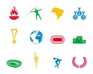 Olympische Spiele - Icons Bunt