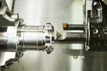 cutting tool counterboring a hole at metal working