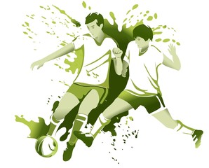 Abstract sport background with soccer football players