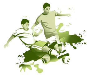 Abstract sport background with soccer football players