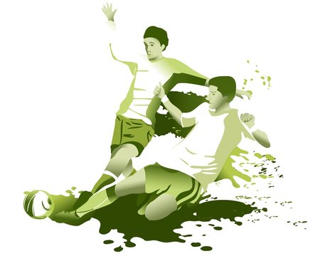 Abstract sport background with soccer football players