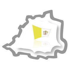 Vatican city map, with its flag