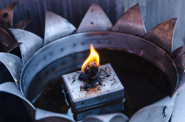 lamplight for worship Buddha