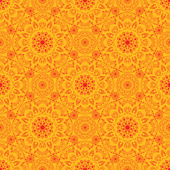 Seamless pattern with colorful mandala. Figure in the oriental style with traditional elements.