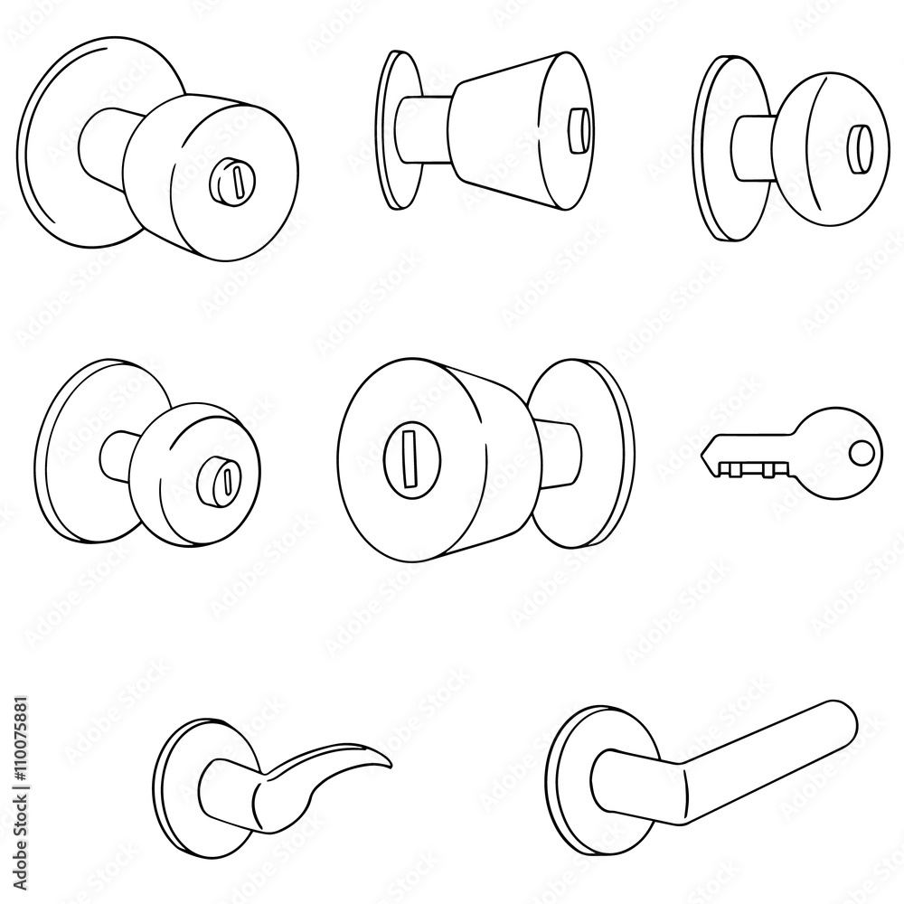 Poster vector set of door knob