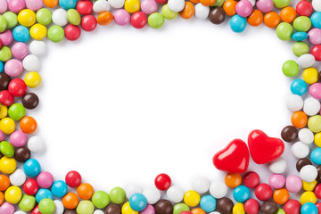 Fototapeta premium Colorful candies frame