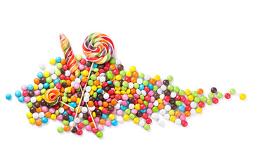Colorful candies and lollipops