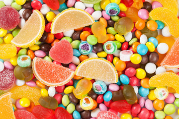 Fototapeta na wymiar Colorful candies, jelly and marmalade