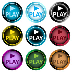Clipart color icons play and sign