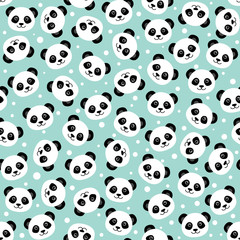 Fototapeta premium Cute panda face. Wallpaper