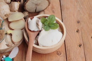 Ginger tea and tofu dessert chinese food.