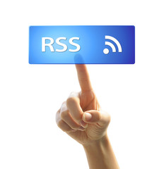 ボタンを押す女性の手（RSS）
