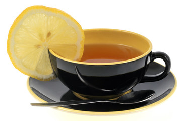 Tasse de thé avec une rondelle de citron