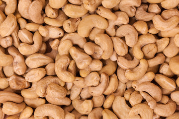 Roasted cashew in closeup mode